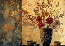 Fleur d'or sur Peintures accrocheuses