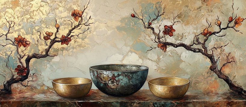 Äste Schalen und Blüten von Blickfänger Gemälde