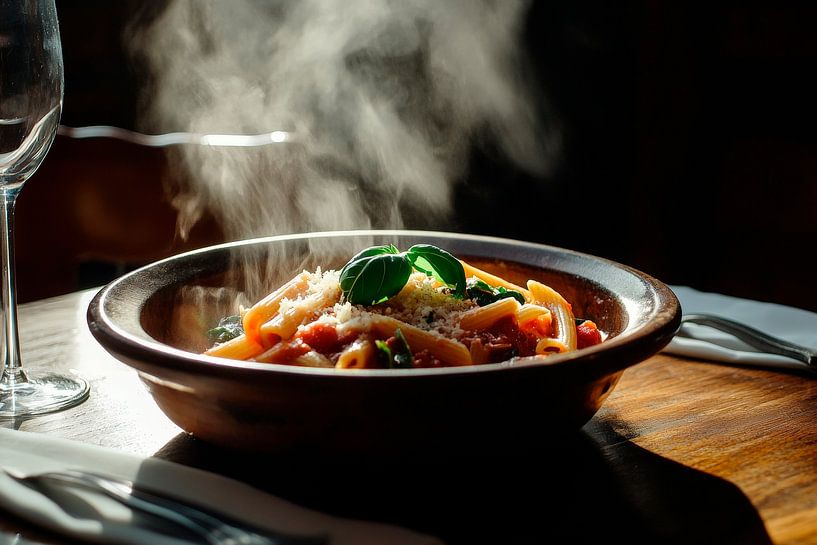 Dampfende Pasta in rustikalem Stil von Poster Art Shop