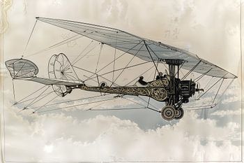 Tekening, imaginair vliegtuig -2