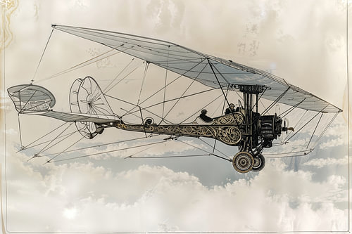 Tekening, imaginair vliegtuig -2