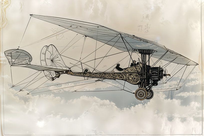 Drawing, imaginary plane -2 by Peter Pen Drawings and Paintings