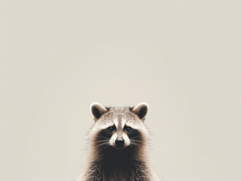 Reflexion der Gerissenheit - Waschbär im minimalistischen Stil von Eva Lee