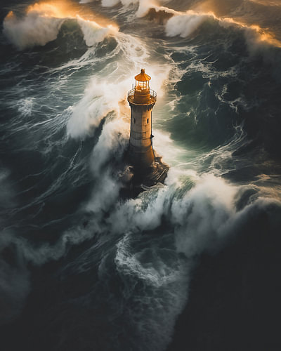 Le phare vu du ciel