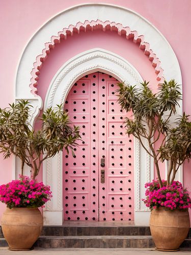 Roze Marokkaanse deur