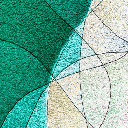 Abstract in green and beige tones