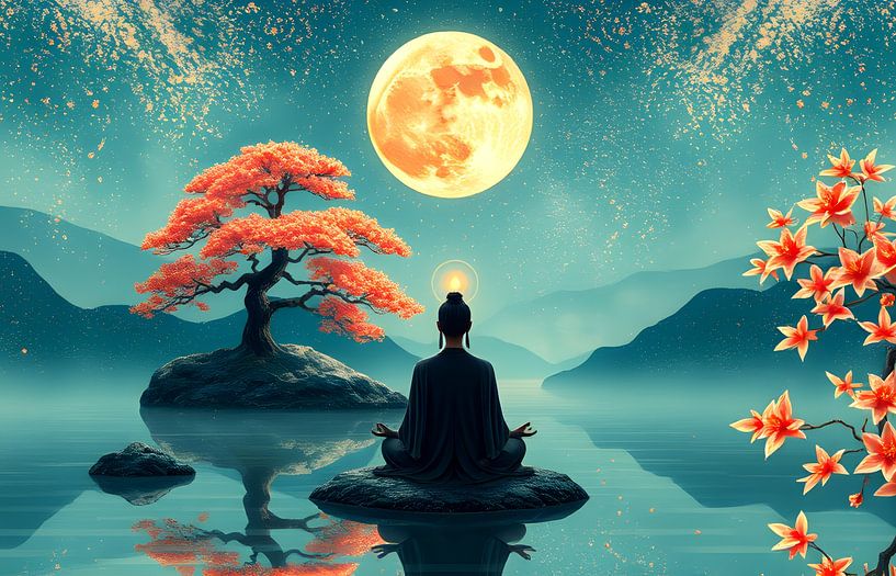 betender mann in landschaft japan von Egon Zitter