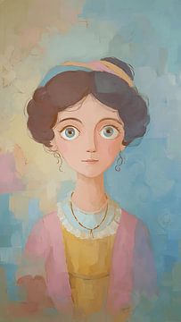 Surreal Female Character Flower Field by Aden Pink Studio