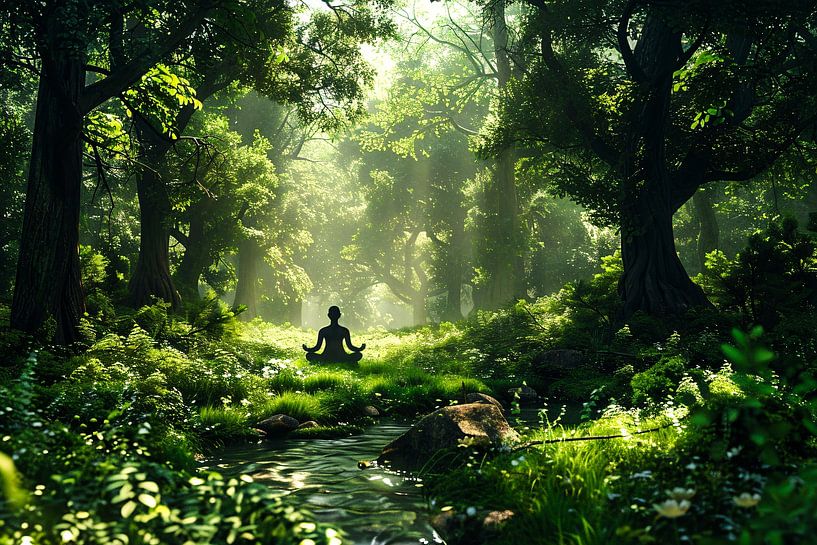 Méditation dans une forêt de lumière par Imperial Art House