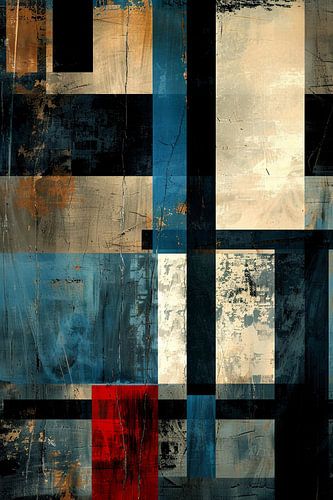 Abstracte geometrie in retro kleuren