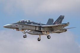 Een prachtige F/A-18D van VFA-204 "River Rattlers" tijdens de landing op Fort Worth Meacha van Jaap van den Berg