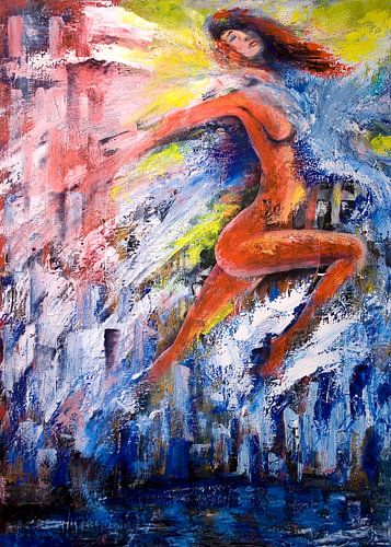 vrouwelijk naakt en water