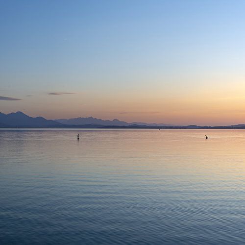 Zonsondergang aan de Chiemsee