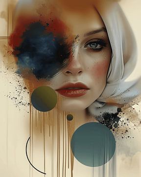 Modern and abstract portrait "I see you" by Carla Van Iersel