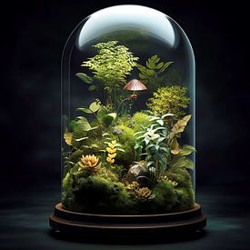 nature captured in a glass jar/sphere by Gelissen Artworks