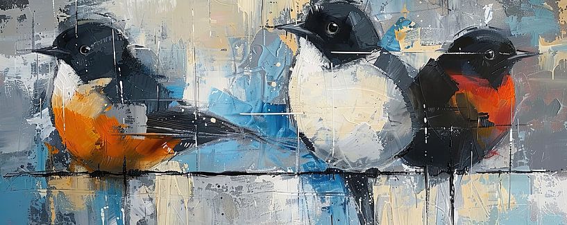 Modern Bird | Wohnzimmer von Abstraktes Gemälde