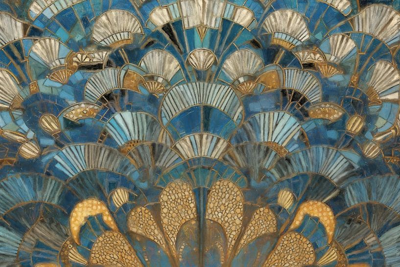 Blue Fan patterns by Whale & Sons