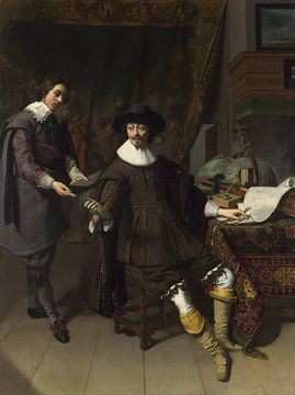 Portret van Constantijn Huygens en zijn klerk, Thomas de Keyser