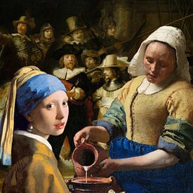 Girl with a Pearl Earring  -  the milkmaid - Johannes Vermeer by Lia Morcus
