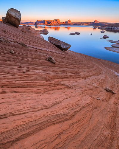 Zonsondergang Padre Bay, Lake Powell, Utah