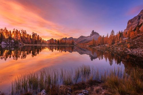 Lake Federa before sunrise