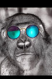 Monkey with glasses "Monochrome " by Truckpowerr