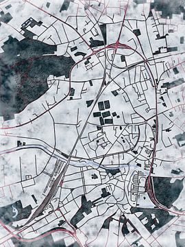 Kaart van Aarschot in de stijl 'White Winter' van Maporia