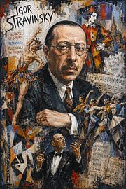 Tableau représentant le compositeur russe Igor Stravinsky.