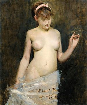 Paul César Helleu - Staand vrouwelijk naakt (1877) van Peter Balan