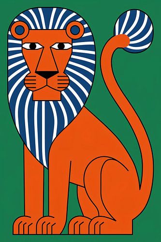 Grafische leeuw in popart stijl