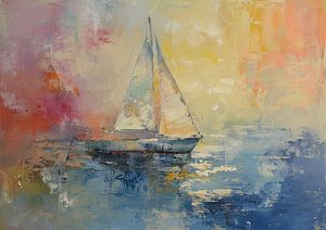 Voilier abstrait | Voiles d'azur à la dérive