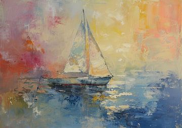 Zeilboot Abstract | Azure Sails Drift van Kunst Kriebels