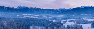Winterpanorama in de Chiemgauer Alpen van Peter Baier