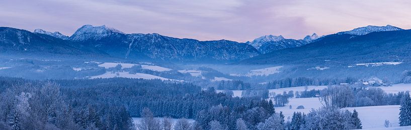 Winter Panorama in the Chiemgau Alps by Peter Baier