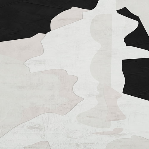 Minimalistische abstrakte Kunst mit organischen Formen in Erdtönen