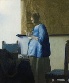 Brieflesendes Mädchen am offenen Fenster - Johannes Vermeer