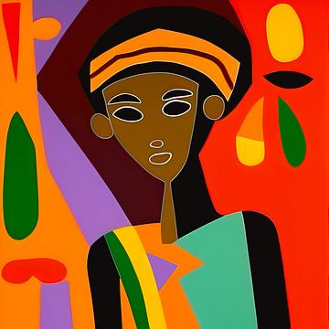 Collage Illustratie 4: Afrikaans meisje in vrolijke kleuren van All Africa