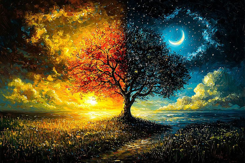 Tree between day and night by Art & Soul Creations