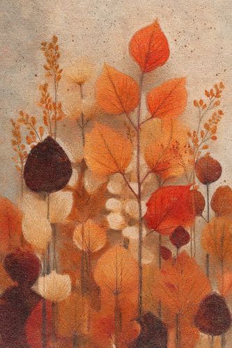 Bladeren in oranje en bruin