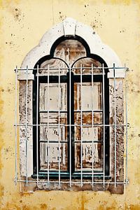 Distressed Hub 1878 Faro Herberge Fenster Algarve Portugal