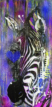 Zebra Liefde van Kathleen Artist Fine Art