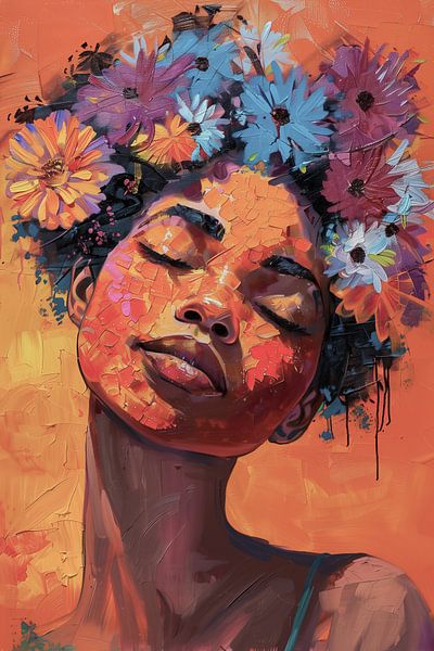 Beauté rêveuse : un portrait vivant d'une femme par Thea