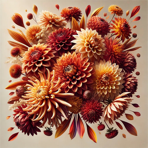 Une explosion florale dorée – L'élégance de l'automne