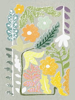 Imprimé bloc prairie printanière