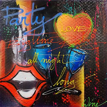 Party Big Time all night long by Geoffrey Wijn - WINE ART GALLERY