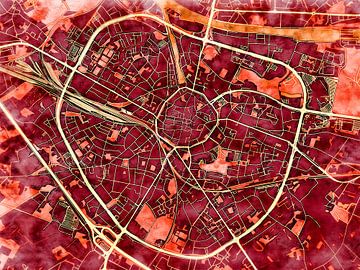 Karte von Hasselt im stil 'Amber Autumn' von Maporia