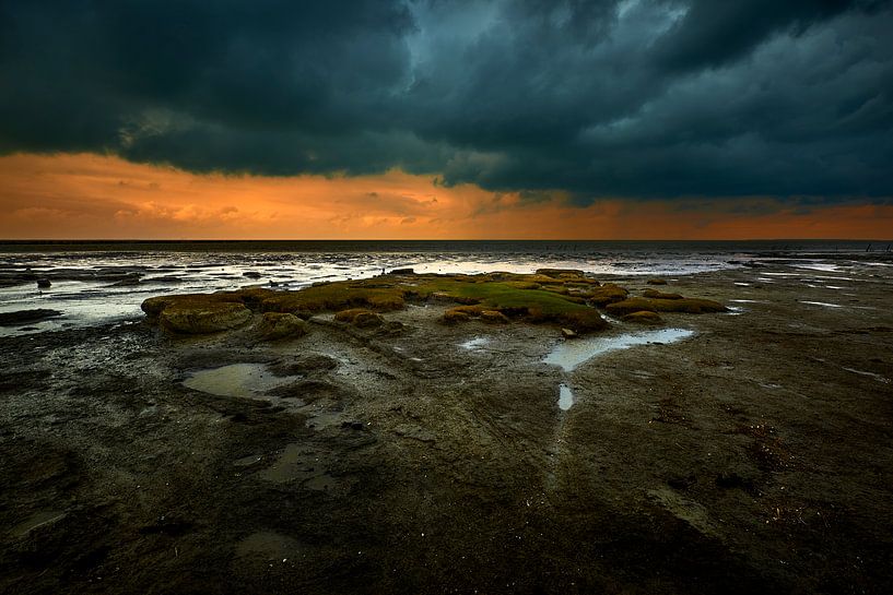 Wadden Sea in case of storm and rain by Jenco van Zalk