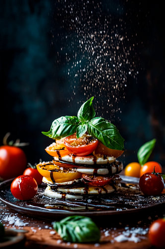 Mediterrane groentetorentjes met basilicum