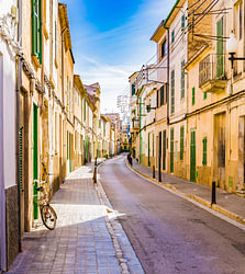 Straße in Felanitx auf Mallorca, Spanien Balearische Inseln
