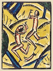Zwei nackte Tänzerinnen in einer Landschaft, Max Zachmann, 1913
